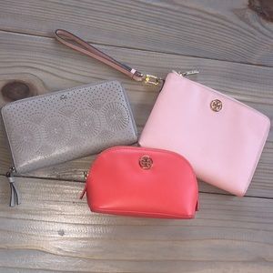 SOLD!!Tory Burch cosmetic bag, wallet and wristlet